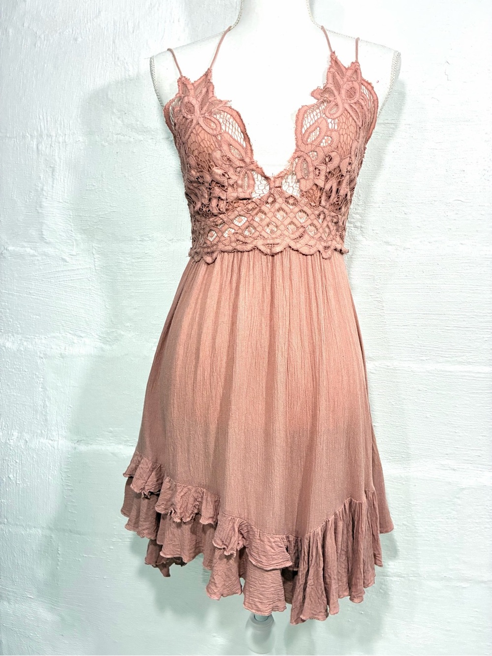 FREE PEOPLE RUFFLED ADELLA SLIP DRESS